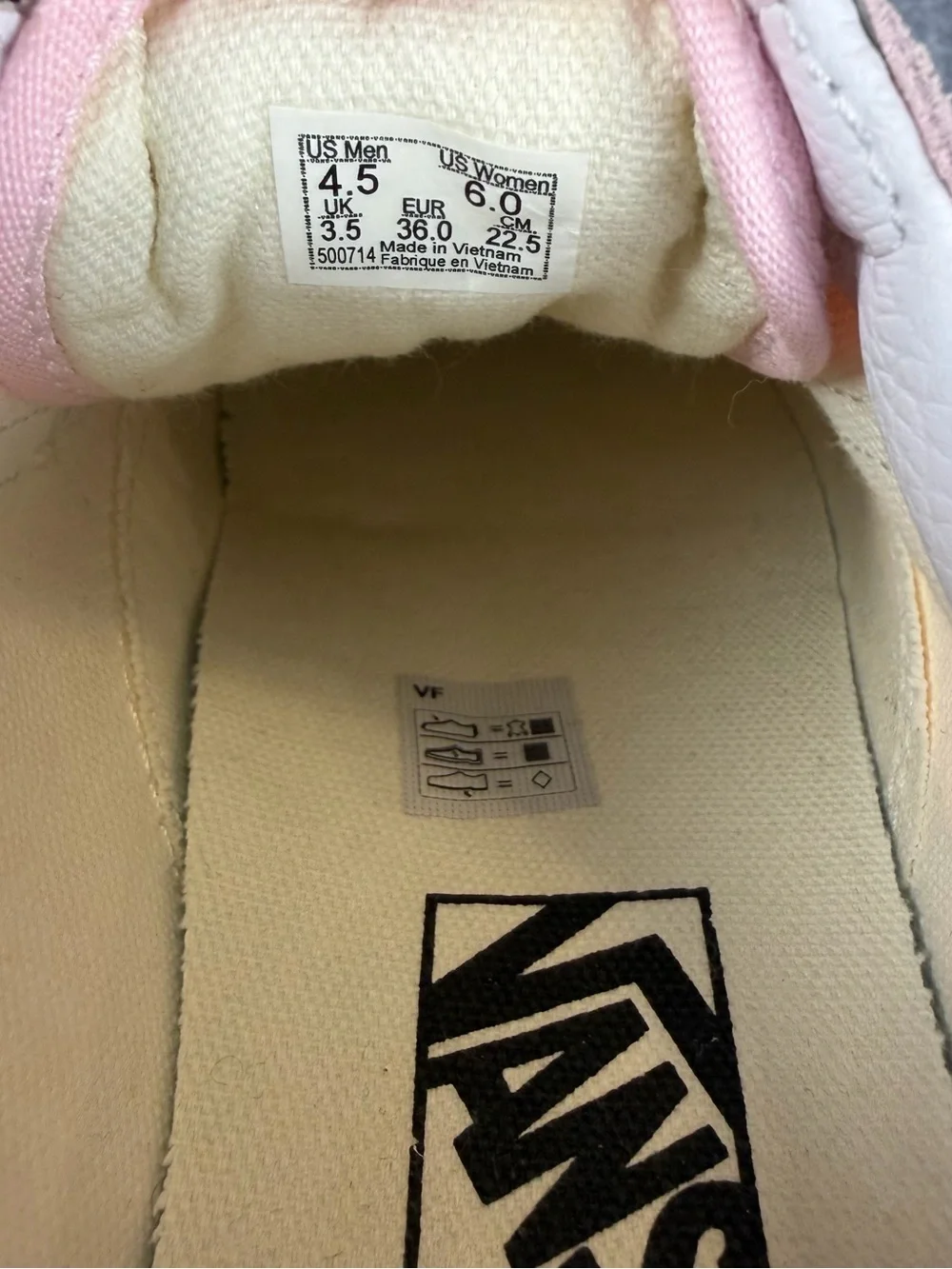 Vans Old Skool Blush Pink White Canvas Suede Skate Shoes Women’s 6 READ